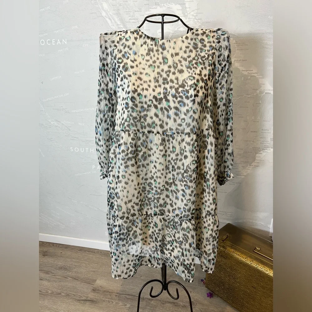 NWT Ann Taylor Loft Shimmer Animal Print Swing Dress XXL - Picture 3 of 7